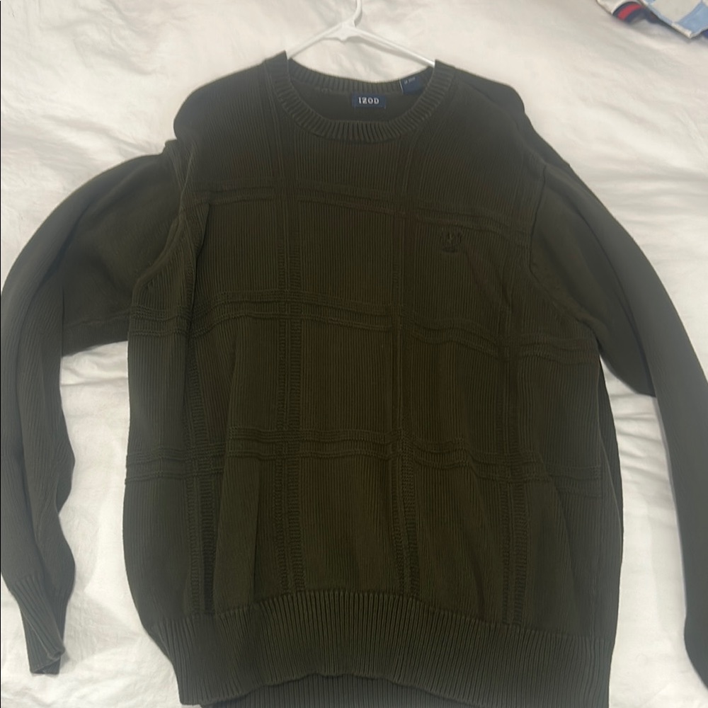 Izod Men's Olive Crewneck Sweater